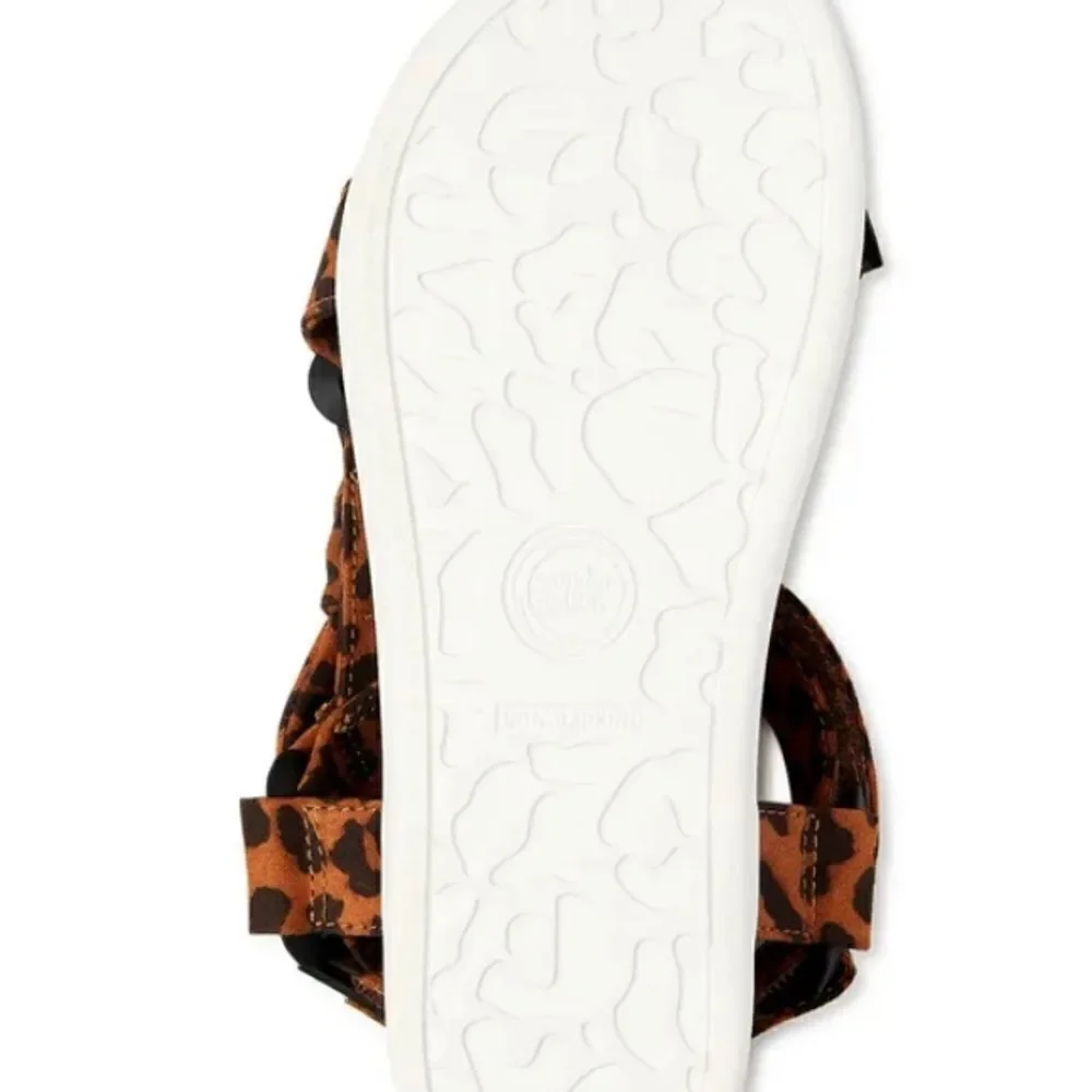 Wonder Nation Leopard print Bow Flatform Sandal girls sz 2